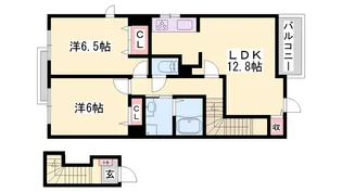 2LDKの間取り画像