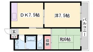 ユニオンコーポラスしんまち【306号室】の間取り