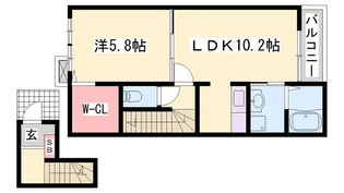 メゾンド サンセールA【2階】の間取り