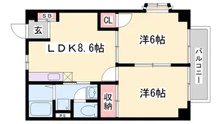 グリーンハイツ三木【2階】の間取り