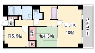 ヌーベ・ゆらの【1階】の間取り