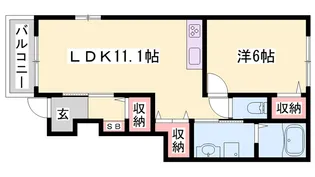 モス フロックス ノイ【101号室】の間取り