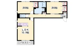 シャーメゾン新野辺【202号室】の間取り