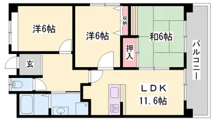 サニーリバー【3階】の間取り