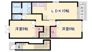 ヴィラ・ポポラーレⅡ【2階】の間取り