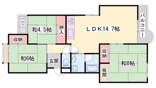 第二恵美酒マンション【401号室】の間取り
