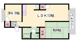 クレアール高砂【203号室】の間取り
