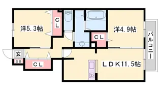 ローヤルヴィラ勝原【1階】の間取り