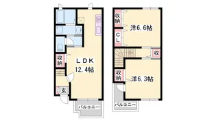 マリオンA【1階】の間取り