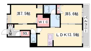 オカバ姫路岡町シャーメゾン【2階】の間取り