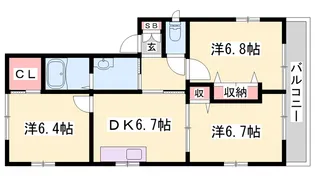 フローラル白浜Ⅱ【2階】の間取り