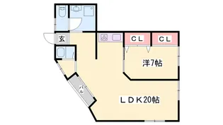 コーポ西宮【2-W号室】の間取り