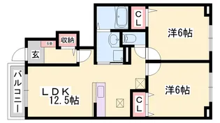 アンジュT【1階】の間取り