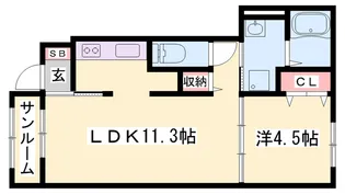 ラヴィベール B【1階】の間取り