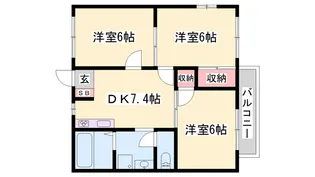ブルースカイ今宿【1階】の間取り