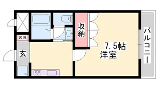 グランディール姫路【1階】の間取り