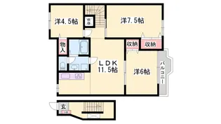 ル・クプル プラースⅡ【2階】の間取り