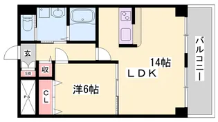 グランツ野里【2階】の間取り