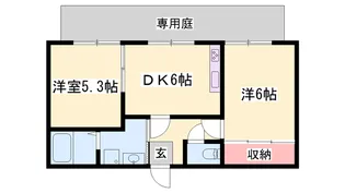 クレール糸井【1階】の間取り