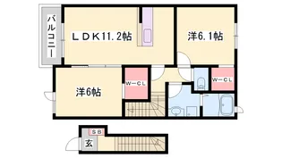 サンファースト 勝原【2階】の間取り