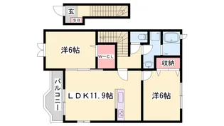 グランディールⅡ−A【2階】の間取り