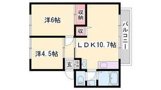 サンシティ東加古川A棟【204号室】の間取り