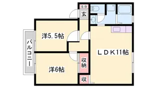 サンハイム下手野B【107号室】の間取り