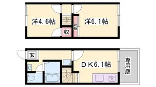 ハイツコスモス【1階】の間取り