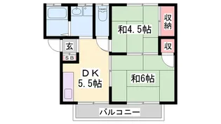 ハイツちぐさB【202号室】の間取り