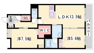 オカバ姫路岡町シャーメゾン【1階】の間取り