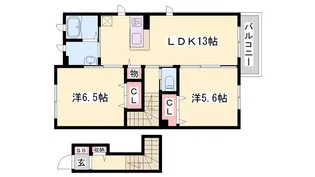 アーバンのざと CENTER【2階】の間取り