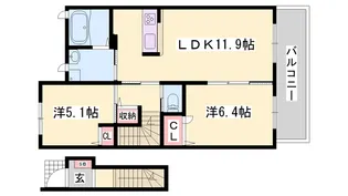 シャーメゾン八幡【2階】の間取り