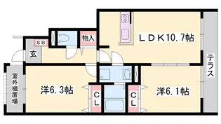 フラン・セーヌⅡ番館【1階】の間取り