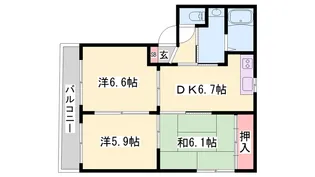 シャーメゾンみのり【1階】の間取り