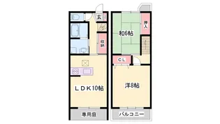 ナカヤコーポS棟【5号室】の間取り