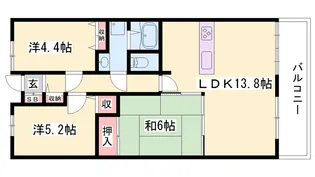 サクラメント今宿【602号室】の間取り