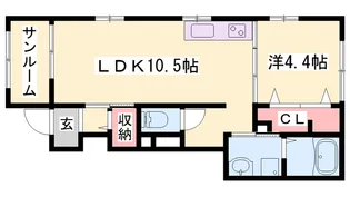 クローバー上本町【101号室】の間取り