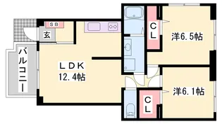 ココアガーデン【1階】の間取り
