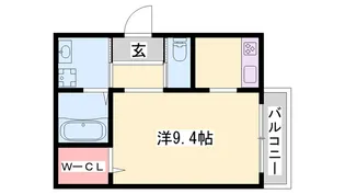 クロスロード東姫路【101号室】の間取り