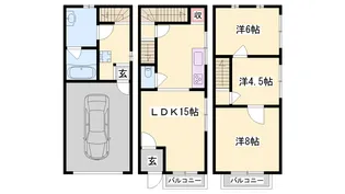 砥堀メゾネット【2号室】の間取り