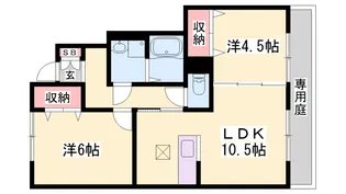 ソレイユ東阿保【1階】の間取り