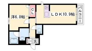エスポワール木梨【0201号室】の間取り