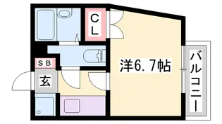 ジュネス白国【201号室】の間取り
