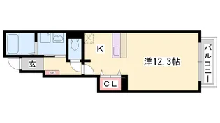 グッチ・アラモード【105号室】の間取り