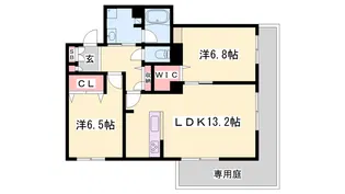 シャーメゾンASAHI【105号室】の間取り