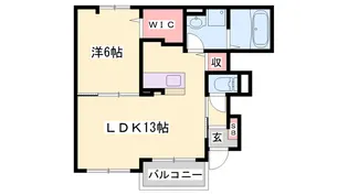 ラシュレ白浜【1階】の間取り