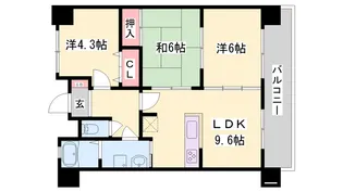朝日プラザ姫路城南サバーブ【6階】の間取り