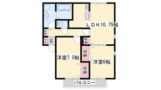 クレスト春風【102号室】の間取り