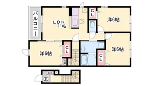 オアシス上ノ茶屋【2階】の間取り