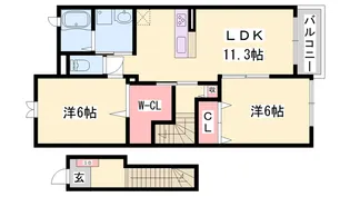オリーブⅡ【2階】の間取り